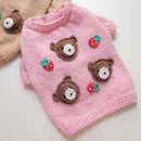 Blusa de Lã Teddy Bear tricotada à mão
